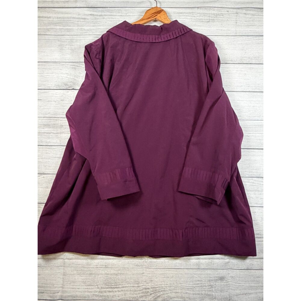Maggie Barnes Catherines Womens 4X Purple Full Zip Long Jacket Plus Size